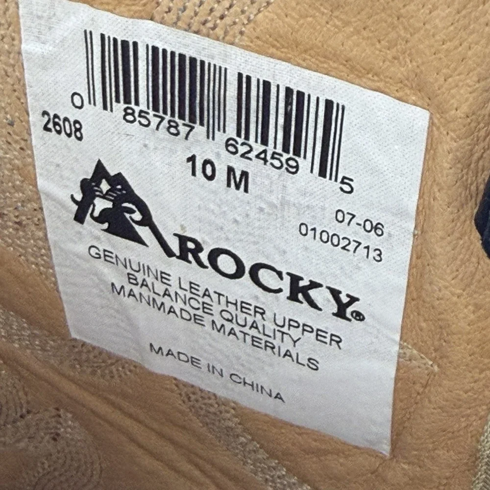 Rocky Men's 10 M Western Cowboy Boots Leather Square Toe Navy Brown Stitch 2608